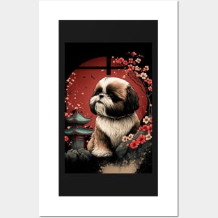 Super Cute Shih Tzu Portrait - Japanese style Posters and Art